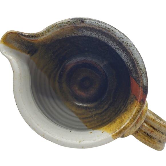 Rustic Stoneware Jug Batter Pitcher Thick Glaze Creamer Handmade Studio Pottery - Picture 6 of 8